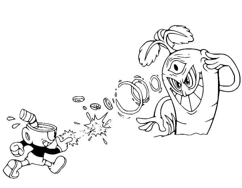 Sevimli Cuphead Boyama Sayfası