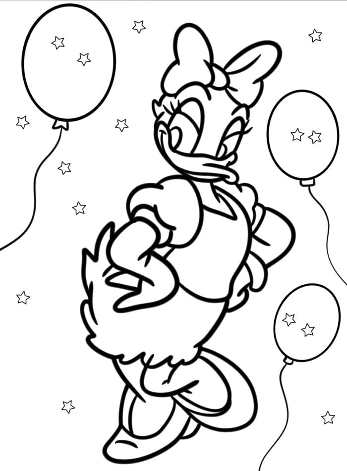 Sevimli Daisy Duck Boyama Sayfası