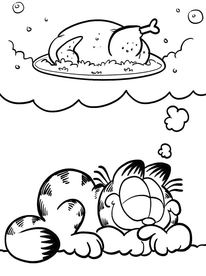 Sevimli Garfield Boyama Sayfası