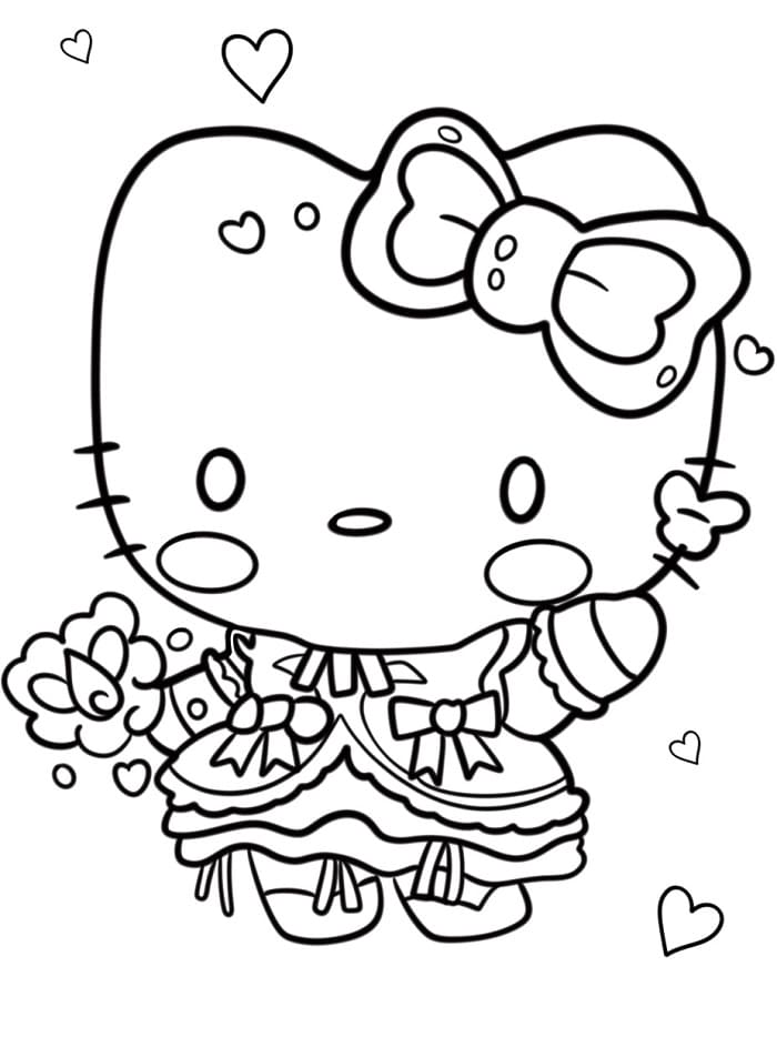 Sevimli Hello Kitty Boyama Sayfası
