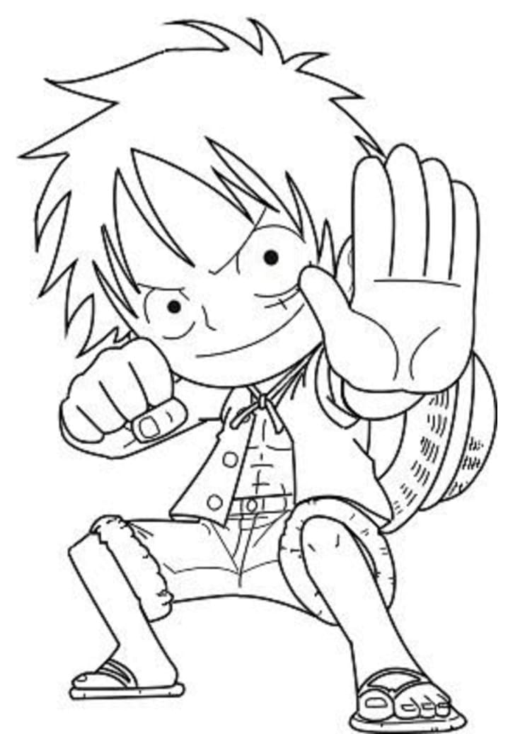 Sevimli Luffy Boyama Sayfası