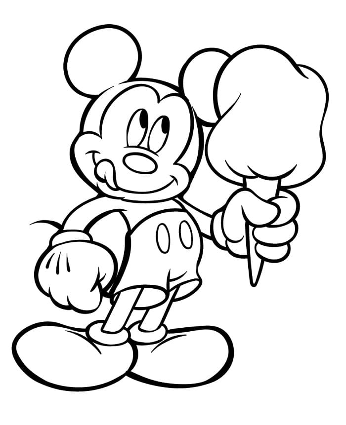 Sevimli Mickey Mouse Boyama Sayfası
