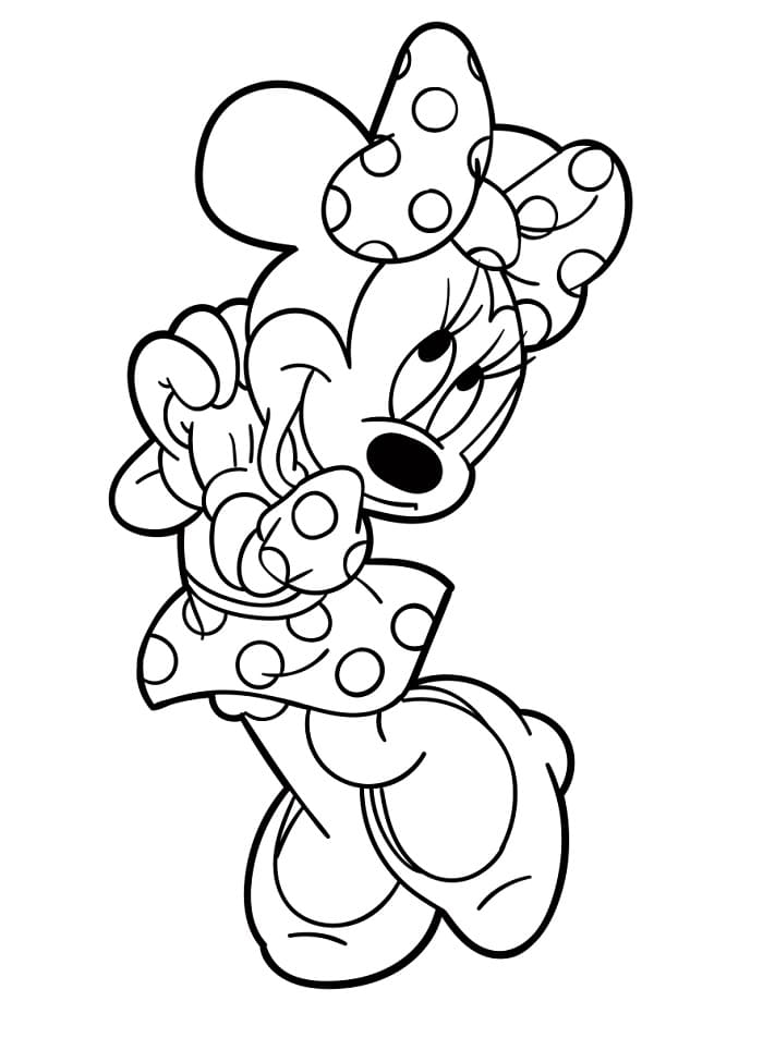 Sevimli Minnie Mouse Boyama Sayfası
