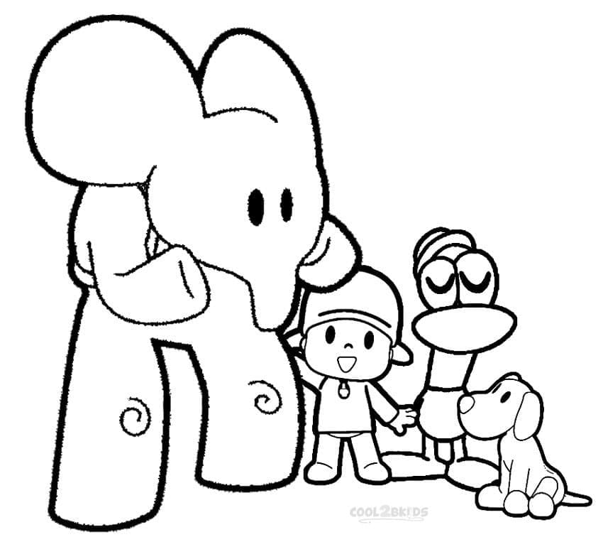 Sevimli Pocoyo Boyama Sayfası