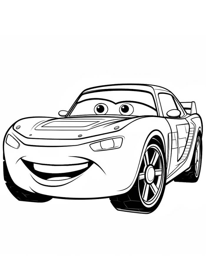 Sevimli Şimşek McQueen Boyama Sayfası
