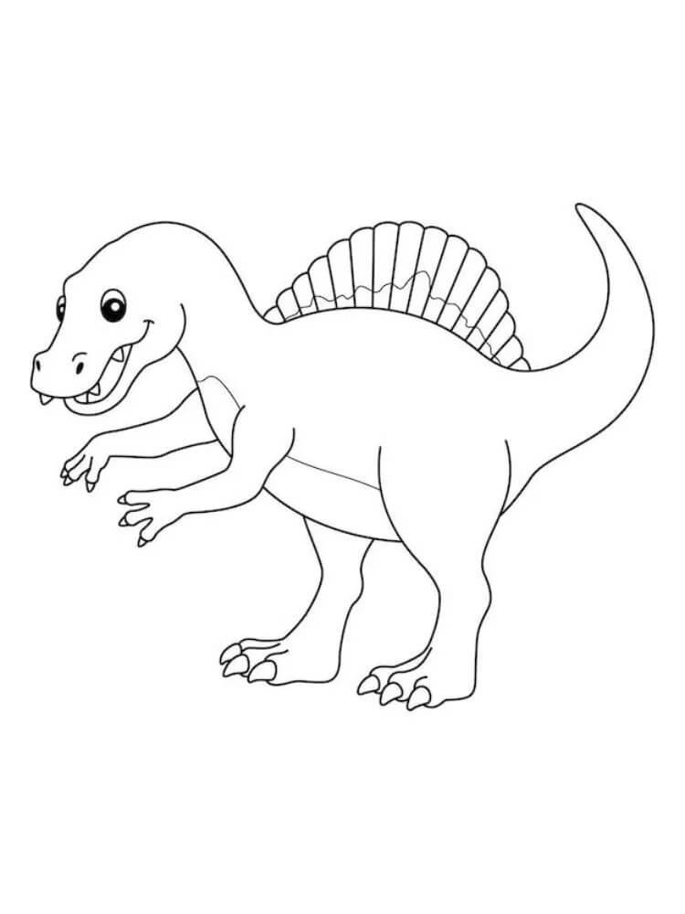 Sevimli Spinosaurus Boyama Sayfası