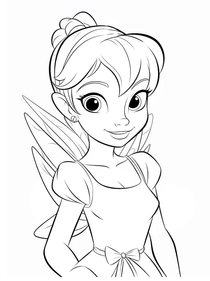 Sevimli Tinkerbell Boyama Sayfası