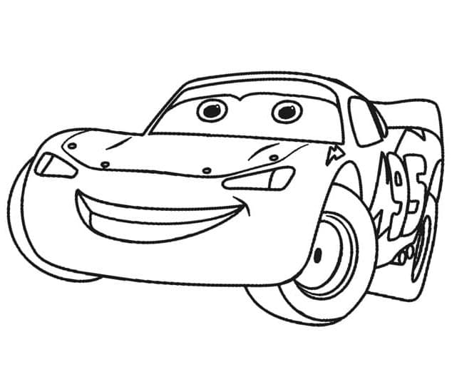 Şimşek McQueen Yazdırmak İçin Boyama Sayfası
