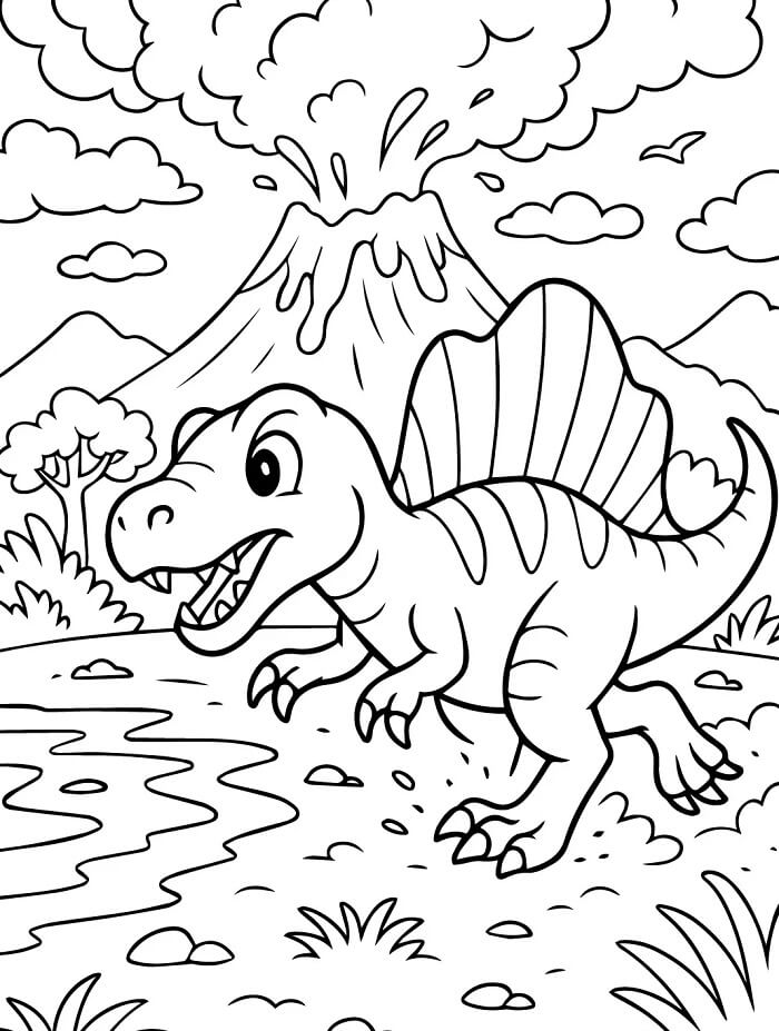 Spinosaurus Boyama Sayfaları