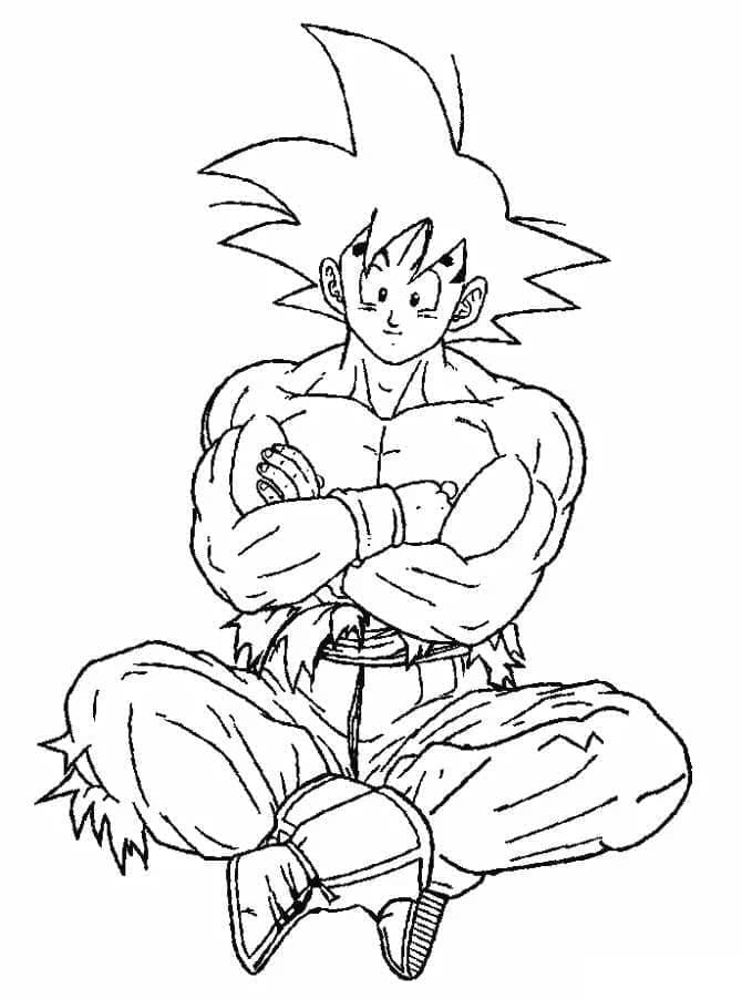 Son Goku Basıma Uygun Çizim Boyama Sayfası