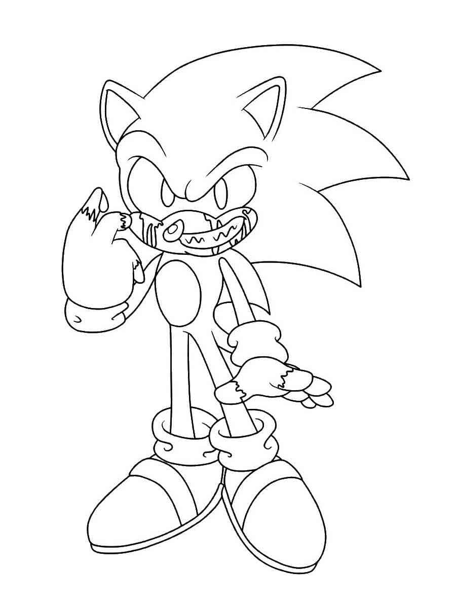 Sonic Exe Boyama İçin Boyama Sayfası