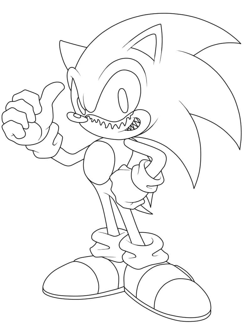 Sonic Exe Yazdırılabilir Resim Boyama Sayfası