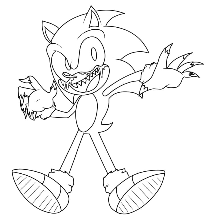 Sonic Exe Yazdırmak İçin Boyama Sayfası