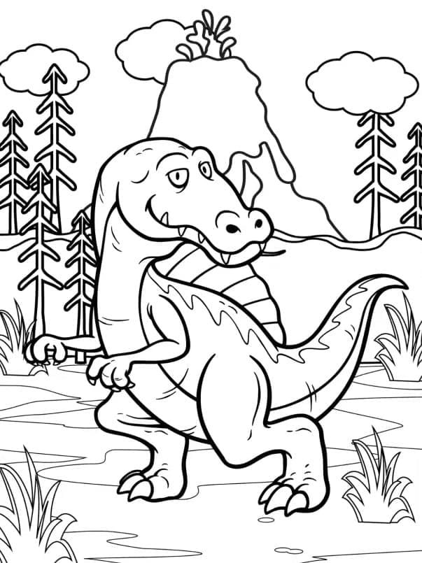 Spinosaurus Yazdırılabilir Ücretsiz Boyama Sayfası