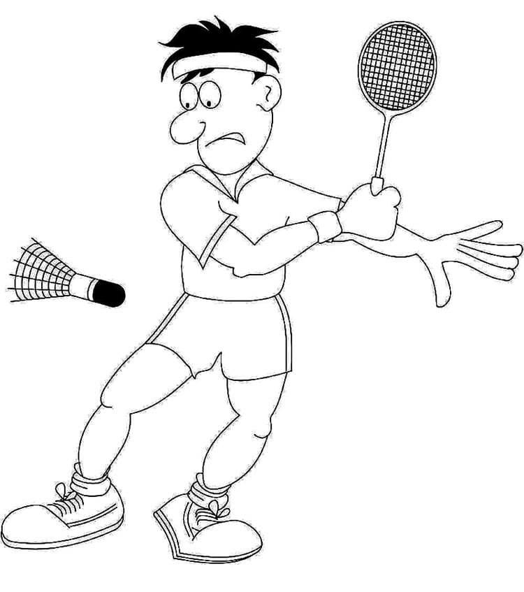 Spor Badminton Boyama Sayfası