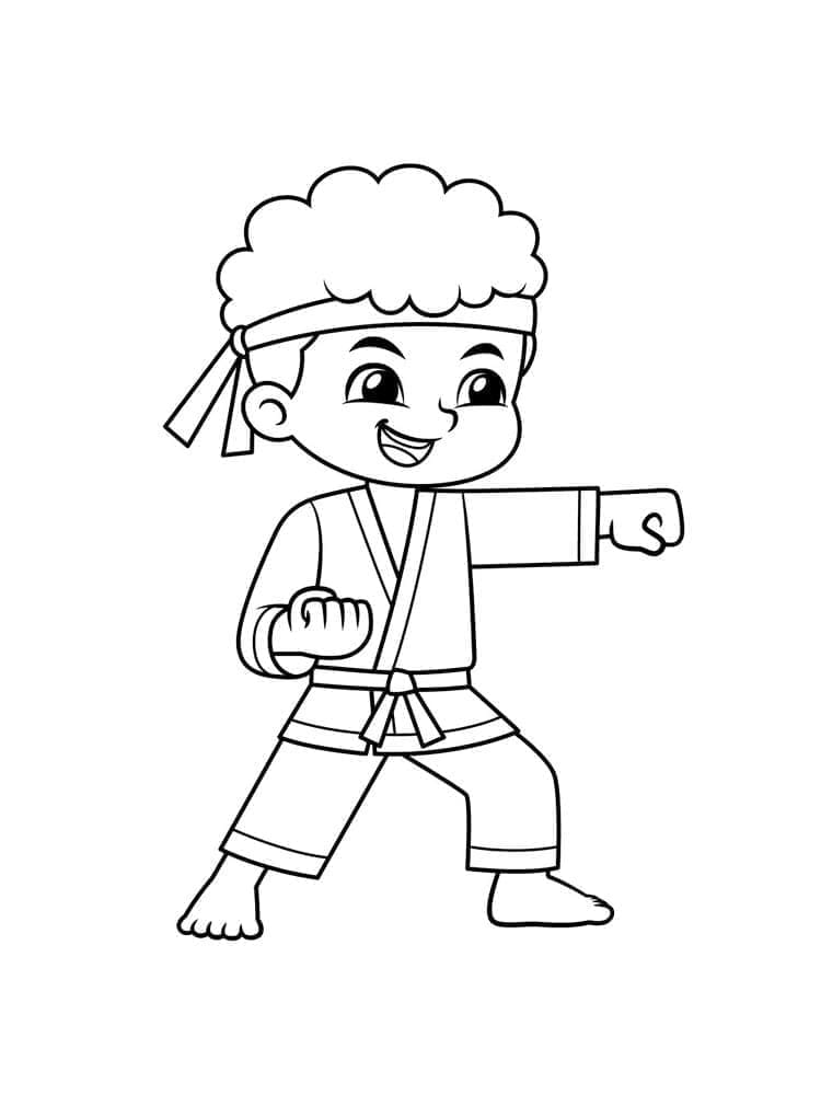 Spor Dalı Karate Boyama Sayfası