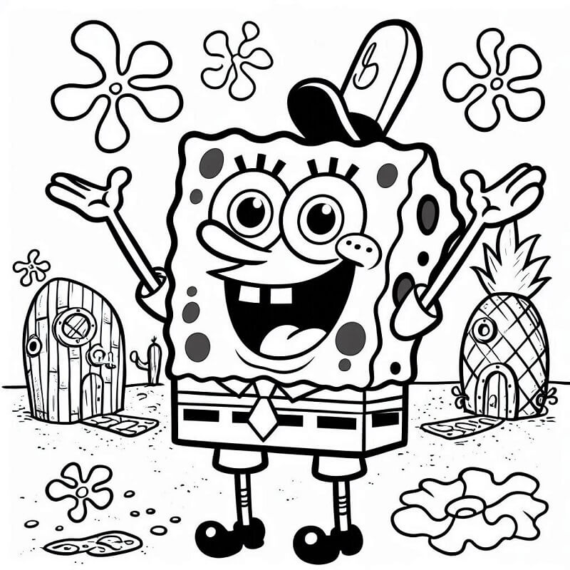 Sünger Bob (5) Boyama Sayfası