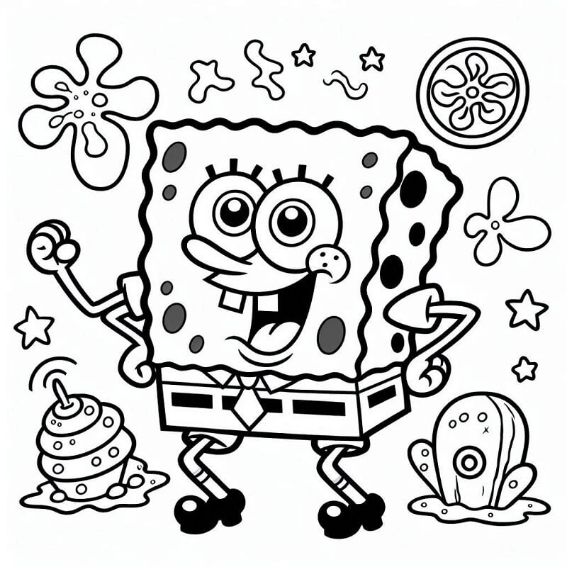 Sünger Bob (7) Boyama Sayfası