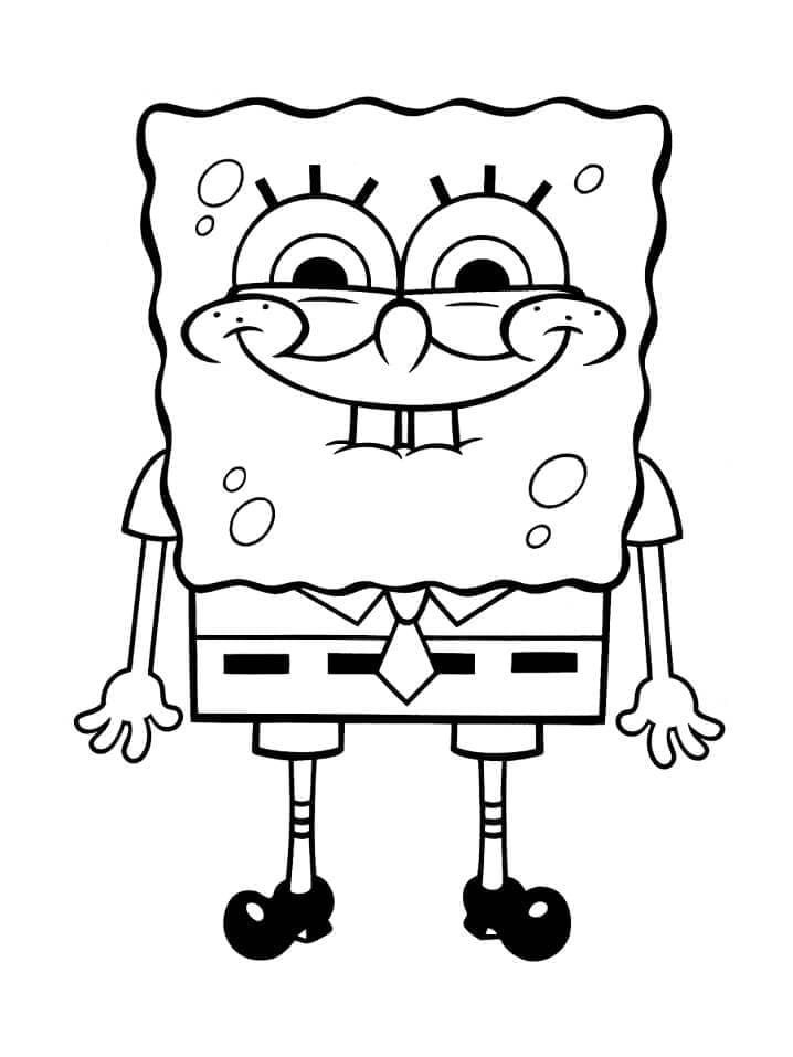 Sünger Bob Kare Pantolon Boyama Sayfaları