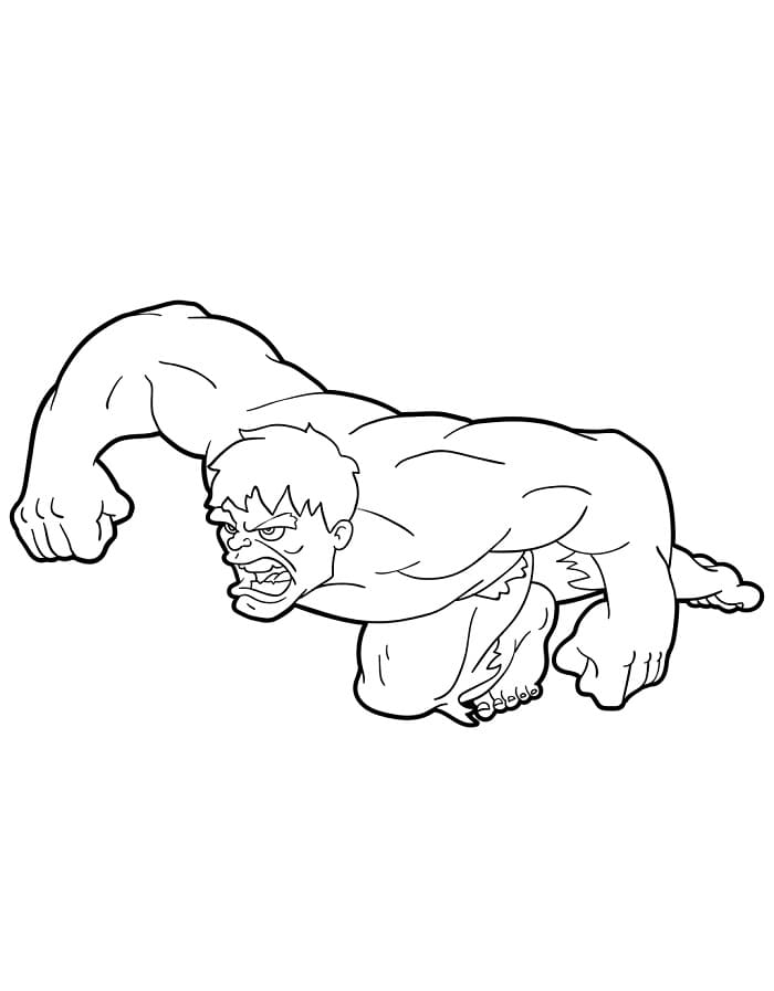 Süper Kahraman Hulk Boyama Sayfası