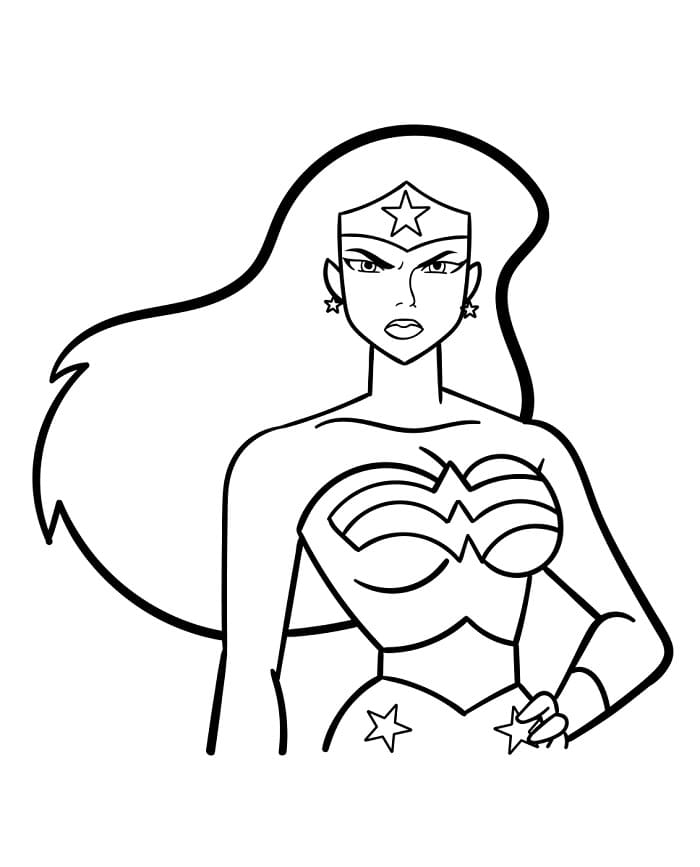 Süper Kahraman Wonder Woman Boyama Sayfası