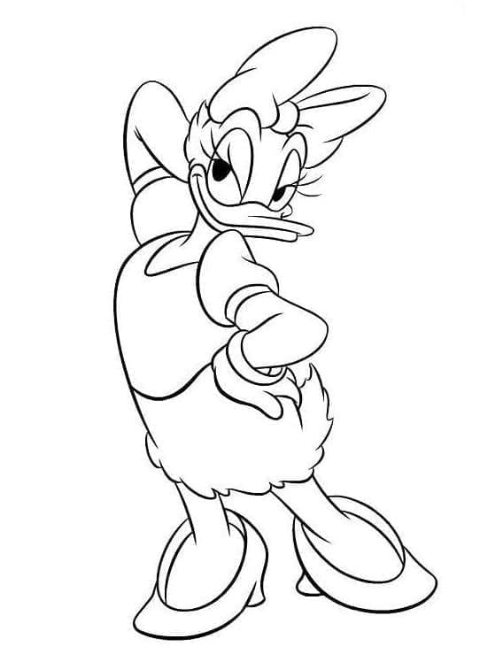 Tatlı Daisy Duck Boyama Sayfası