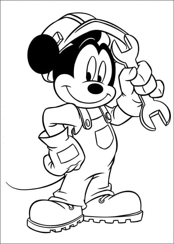 Tatlı Mickey Mouse Boyama Sayfası