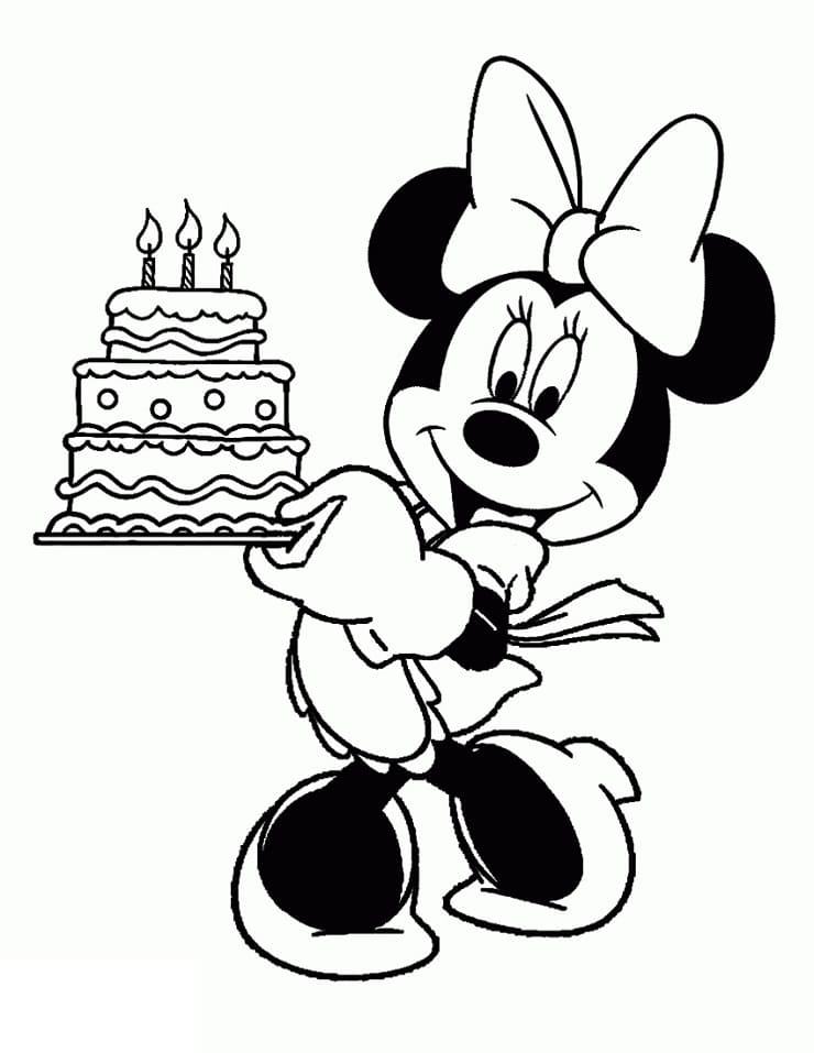 Tatlı Minnie Mouse Boyama Sayfası