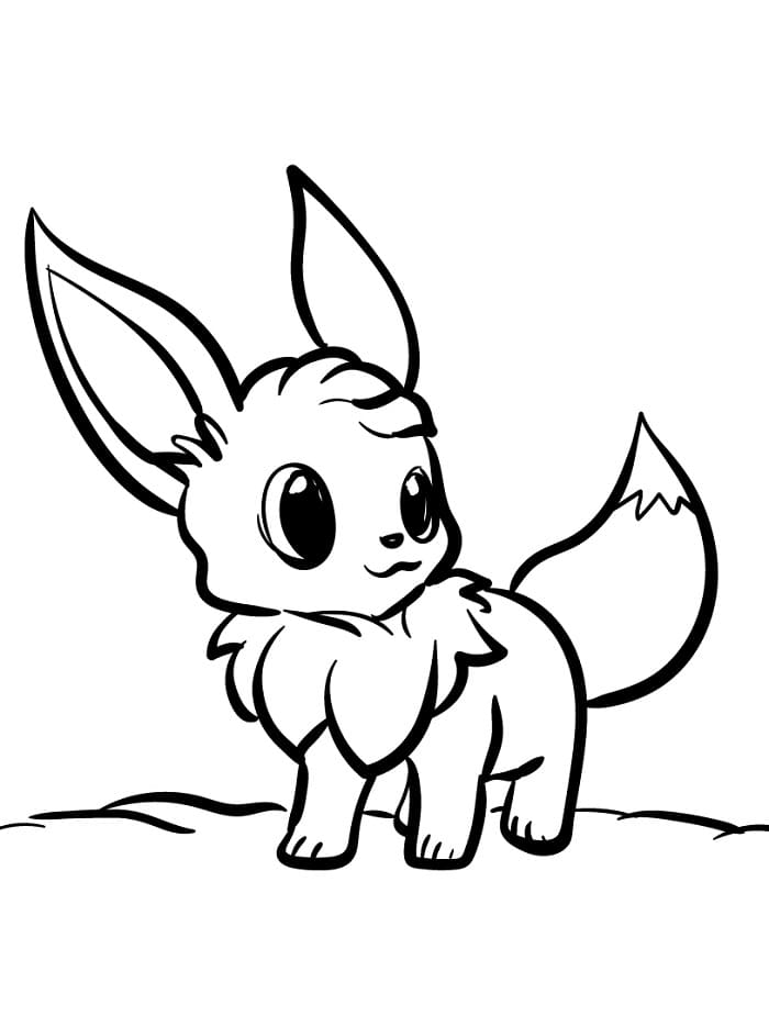 Tatlı Pokemon Eevee Boyama Sayfası