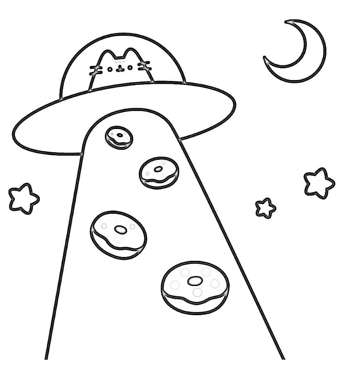 Tatlı Pusheen Boyama Sayfası