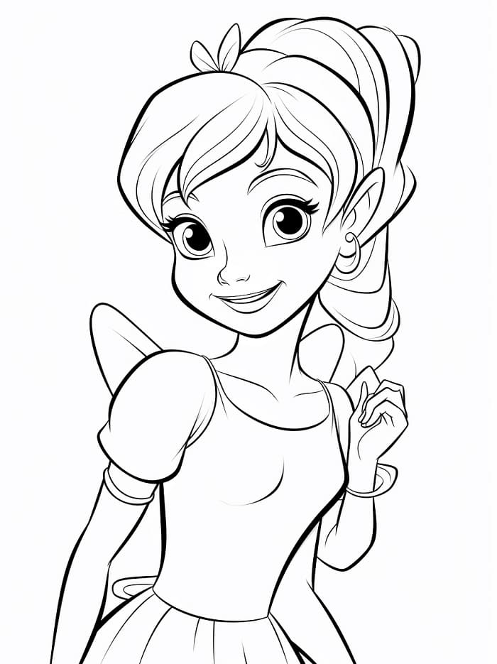 Tatlı Tinkerbell Boyama Sayfası