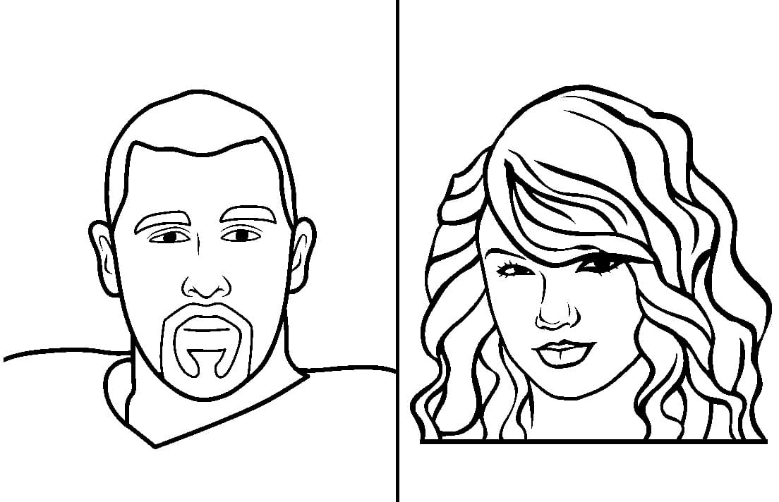 Taylor Swift Baskı İçin Boyama Sayfası