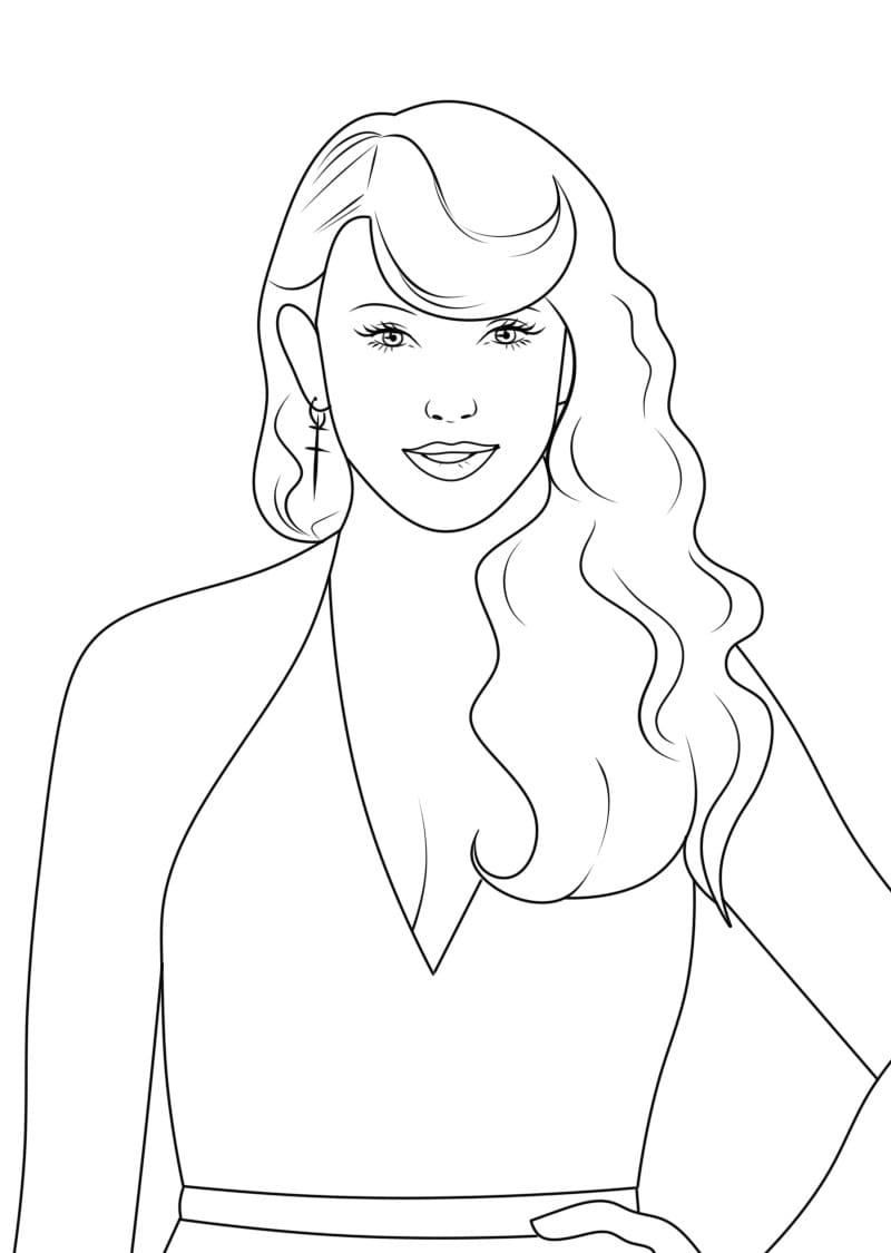 Taylor Swift Yazdırılabilir Resim Boyama Sayfası