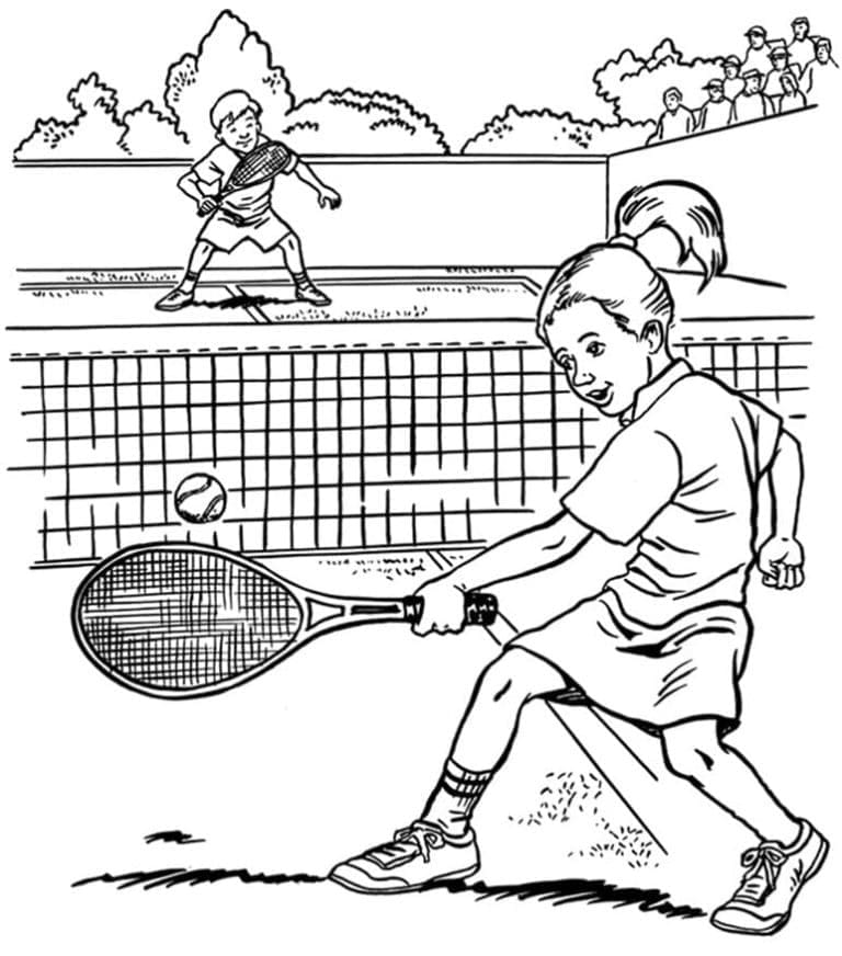 Tenis Yazdırılabilir Boyama Sayfası