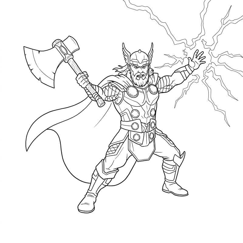 Thor Boyama Sayfası Ücretsiz Boyama Sayfası