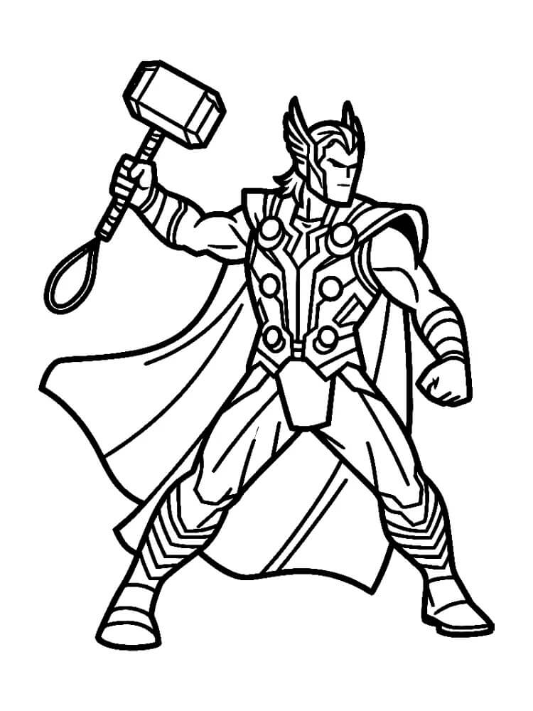 Thor Çizimi Bedava Boyama Sayfası