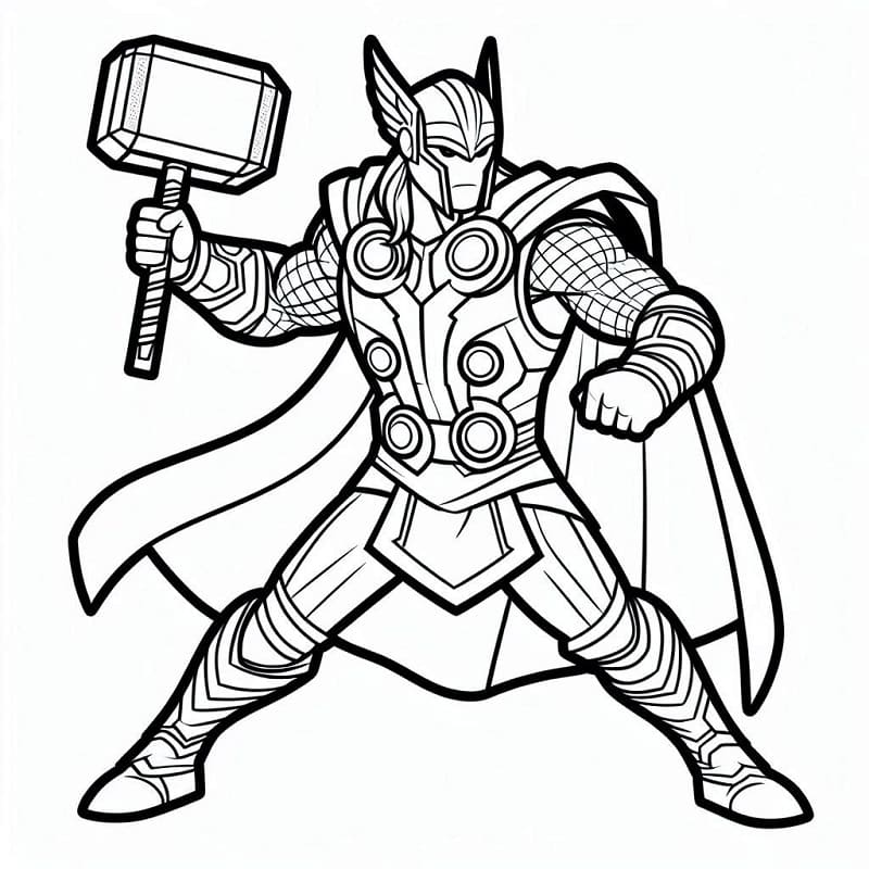 Thor Ücretsiz Boyama Boyama Sayfası