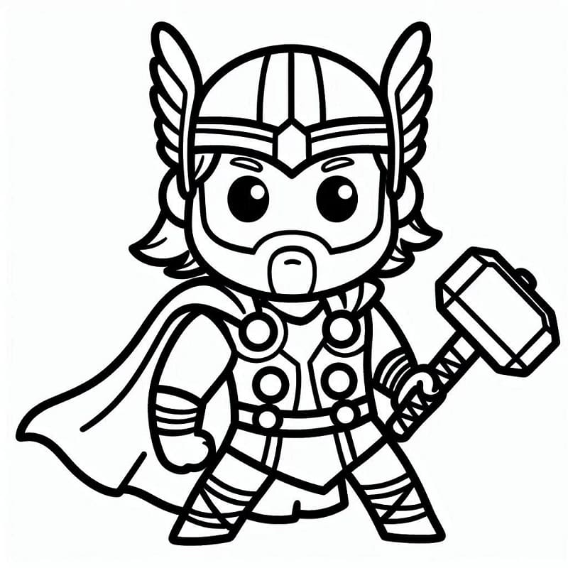 Thor’u Renklendir Boyama Sayfası
