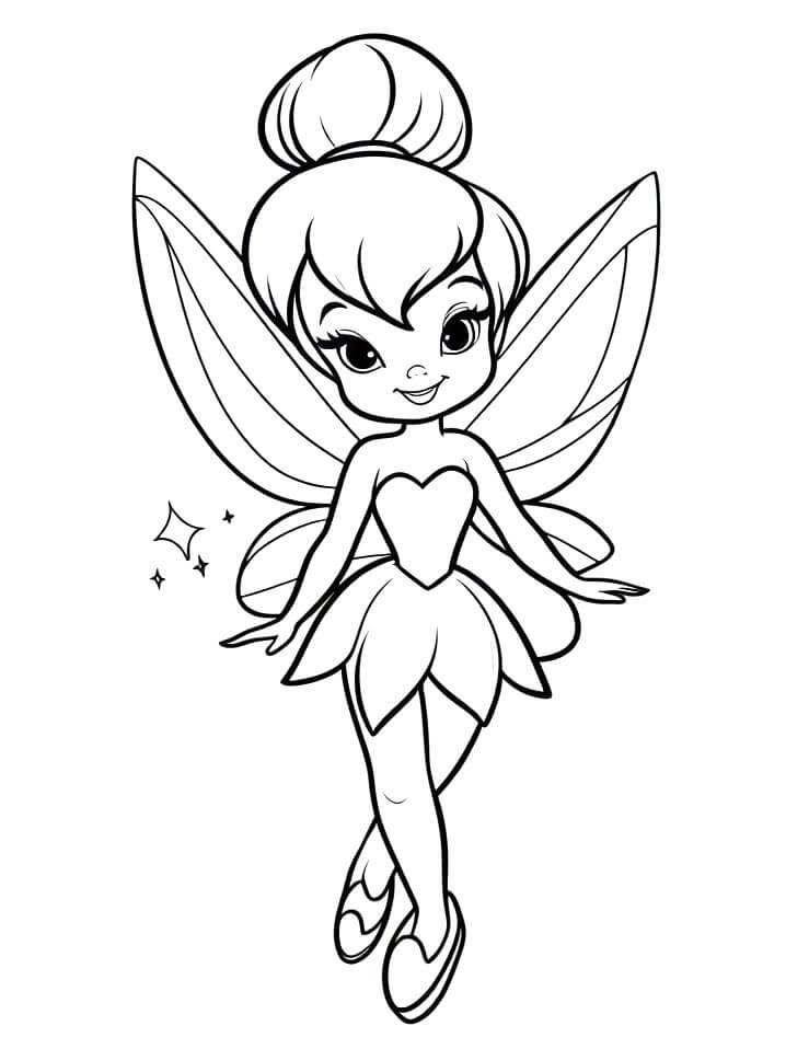 Tinkerbell bedava görsel Boyama Sayfası