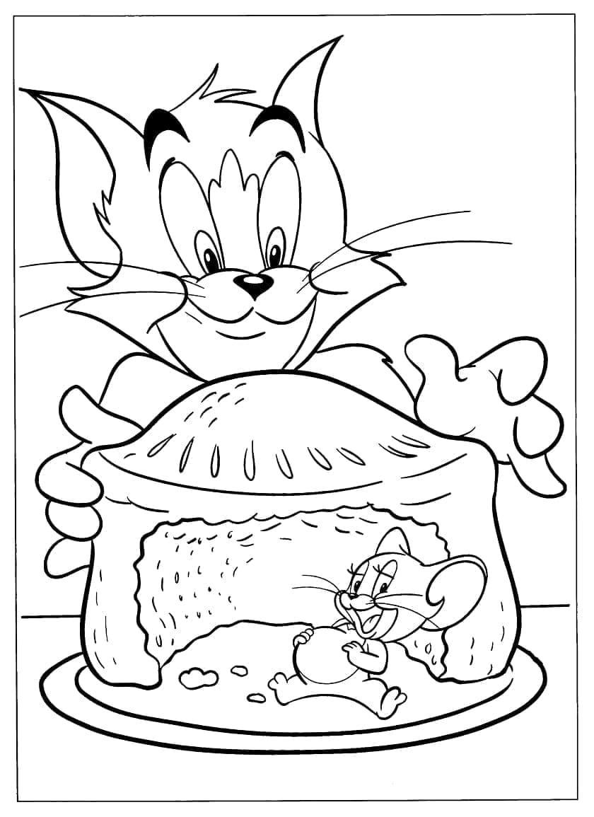 Tom ve Jerry Ücretsiz Görsel Boyama Sayfası