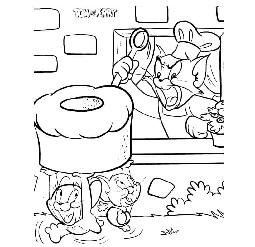 Tom ve Jerry Yazdırılabilir Resim Boyama Sayfası