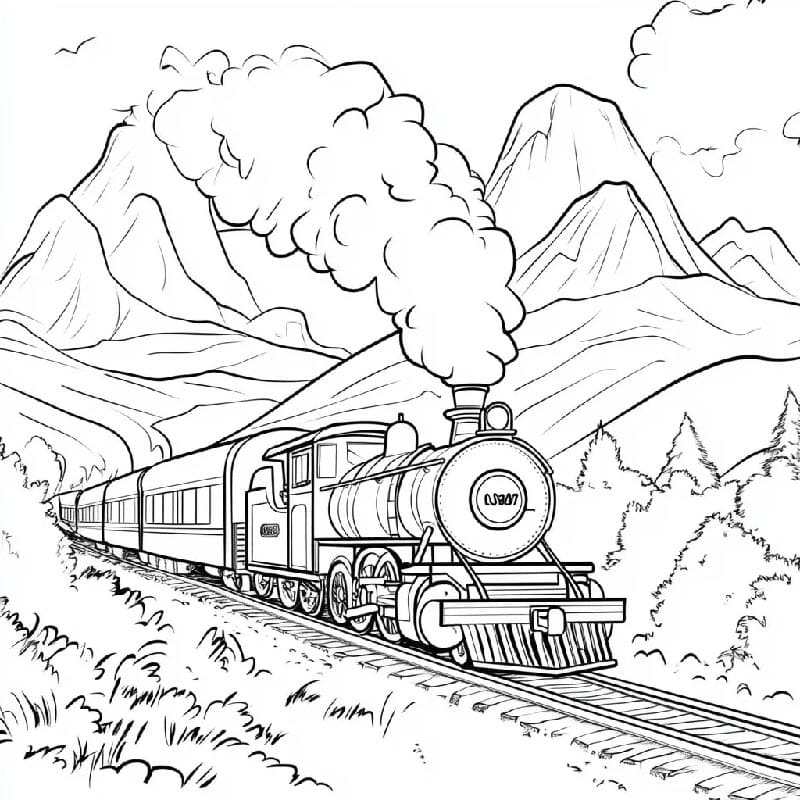 Tren Resmi Boyama Sayfası