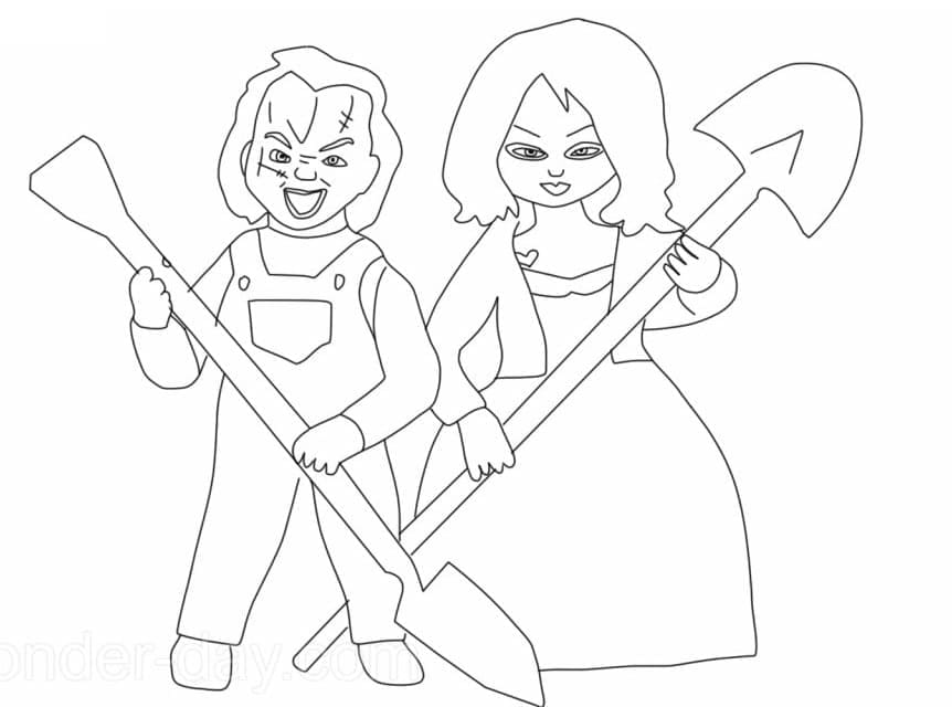 Tüyler ürpertici Chucky Boyama Sayfası