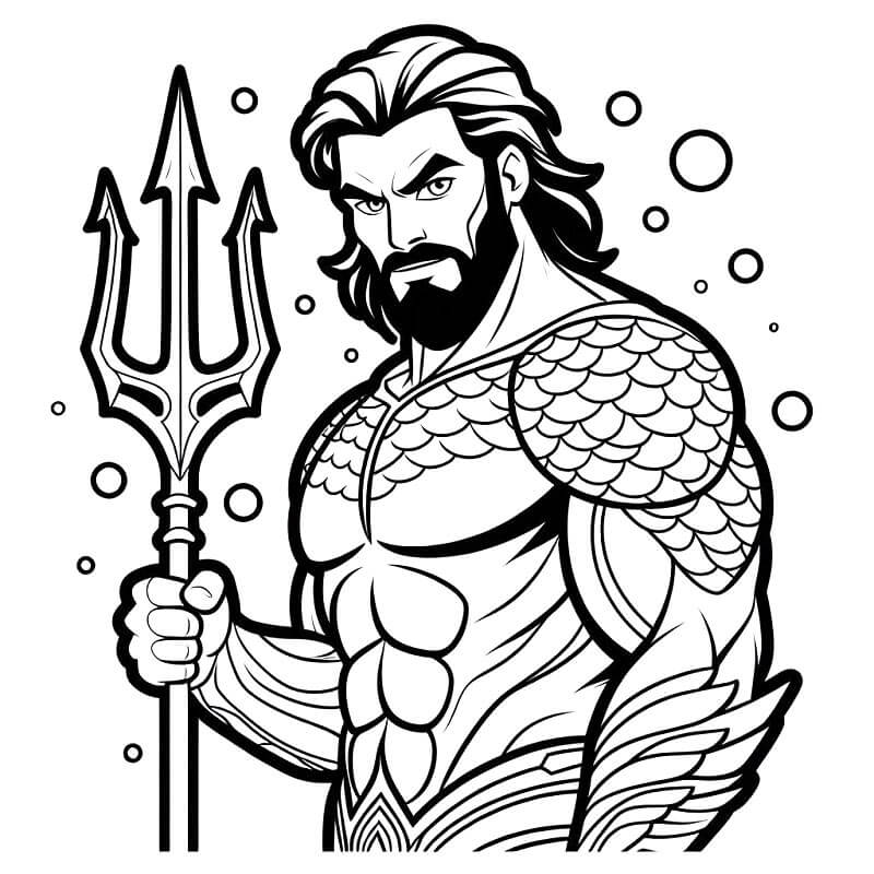 Ücretsiz Aquaman Görseli Boyama Sayfası