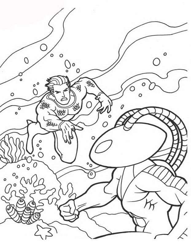 Ücretsiz Aquaman Boyama Sayfası