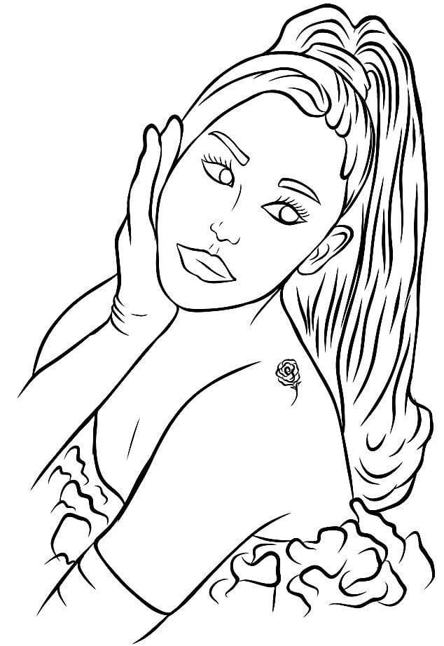 Ücretsiz Ariana Grande Çocuklar İçin Boyama Sayfası