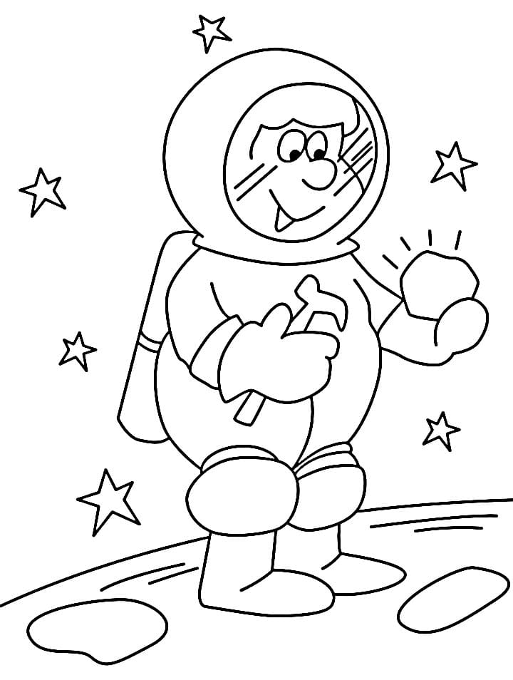 Ücretsiz Astronot Boyama Sayfası