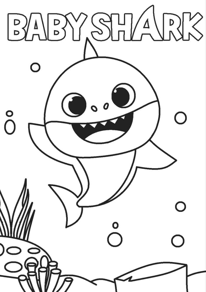 Ücretsiz Baby Shark Boyama Sayfası