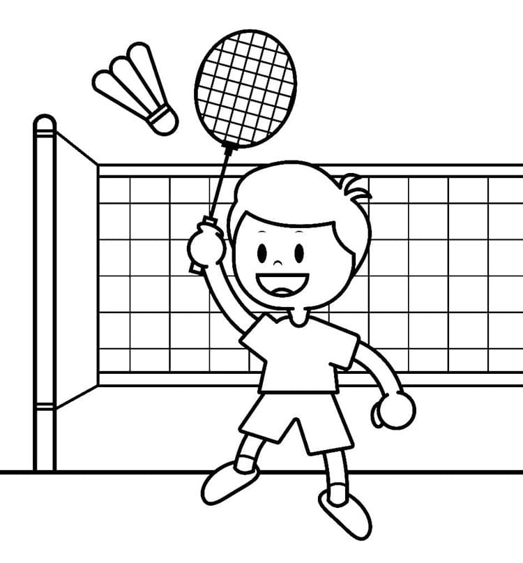 Ücretsiz Badminton Boyama Sayfası