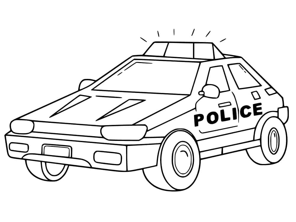 Ücretsiz Basılabilir Polis Arabası Boyama Sayfası